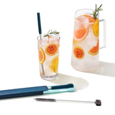 4-Piece Reusable Straw and Brush Set with Case