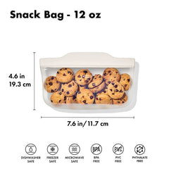 Silicone Reusable Bag - Snack Bag (12 oz) - Oat