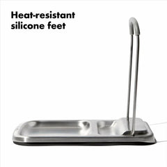 Stainless Steel Spoon Rest with Lid Holder