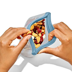Silicone Reusable Bag  Stand-Up Snack (12 oz) - Blue