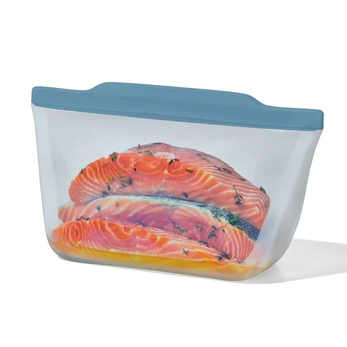 Silicone Reusable Bag  Stand-Up Half Gallon (64 oz) - Blue