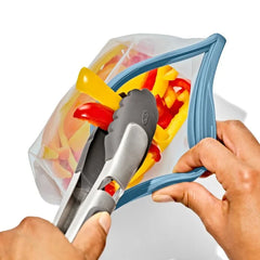 Silicone Reusable Bag  Stand-Up Half Gallon (64 oz) - Blue
