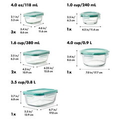 16 Piece Glass Smart Seal Everyday Container Set