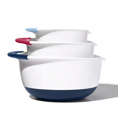 3 Piece Mixing Bowl Set New Colored Handles