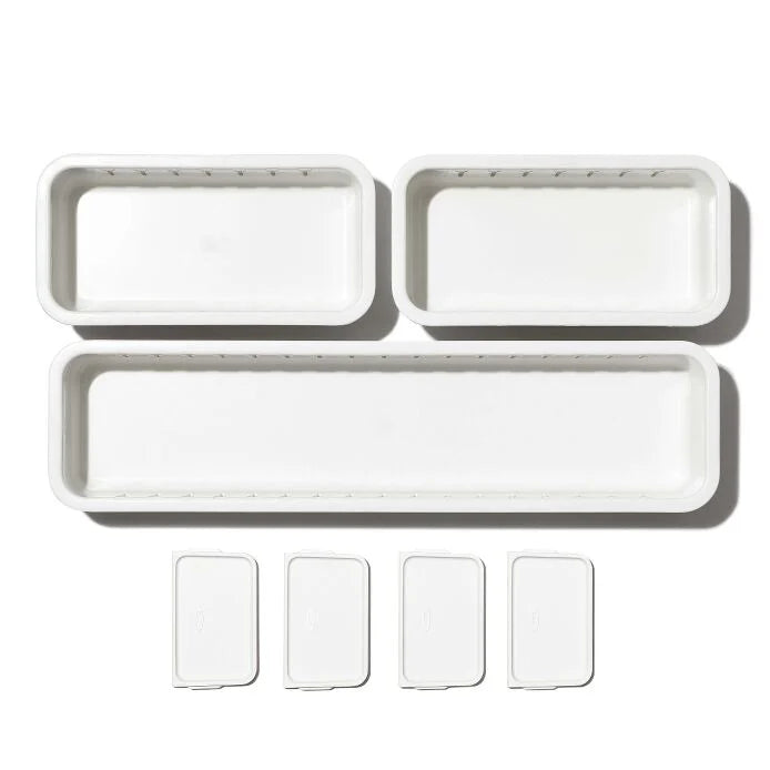 3-Piece Slim Adjustable Drawer Bin Set