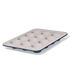 Non-Stick Pro Ceramic Coated Metal Bakeware 12 Cup Muffin Pan – Storm Blue