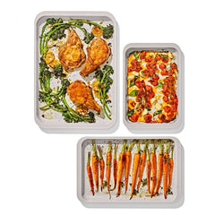 Non-Stick Pro Ceramic Coated Metal Bakeware 3Pc Set - Storm Blue